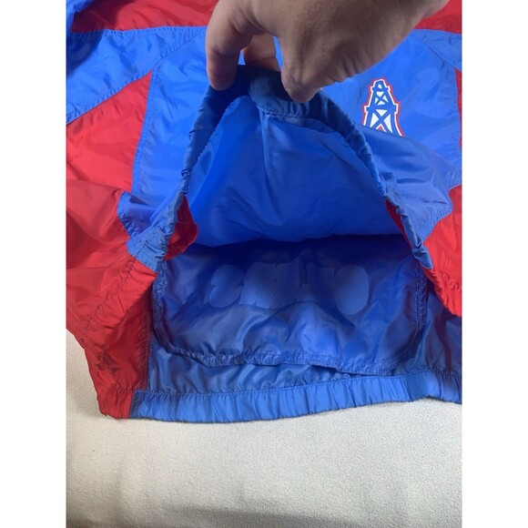 Rare Vintage Houston Oilers Apex One Windbreaker Jacket Fanny Bag Large Buddy - Picture 7 of 14